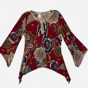 Y2K Retro Boho Fairy Blouse With Bell Sleeves